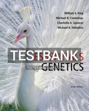 Test Bank for Essentials of Genetics 9th Edition Klug