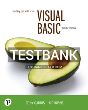 Test Bank for Starting Out With Visual Basic 8th Edition Gaddis
