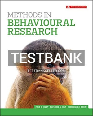 Test Bank for Methods In Behavioural Research 3rd Canadian Edition Cozby