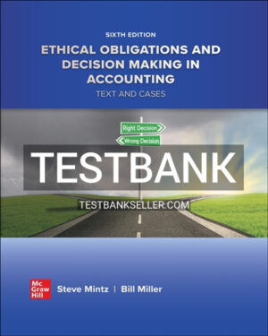 Test Bank for Ethical Obligations and Decision Making in Accounting Text and Cases 6th Edition Mintz